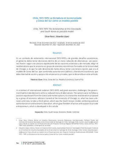 Chile, 1973-1979: La Dictadura en la encrucijada y Corea del Sur como un modelo posible