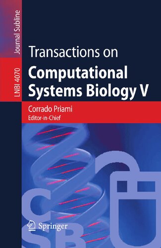 Transactions on Computational Systems Biology V (Lecture Notes in Computer Science, 4070)
