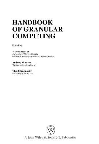 Handbook of Granular Computing