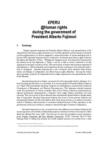 Human rights under the government of President Alberto Fujimori