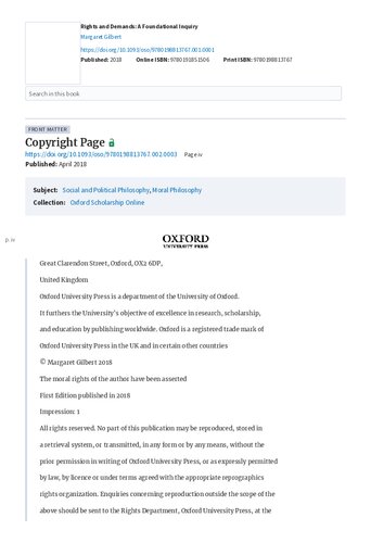 Rights and Demands: A Foundational Inquiry