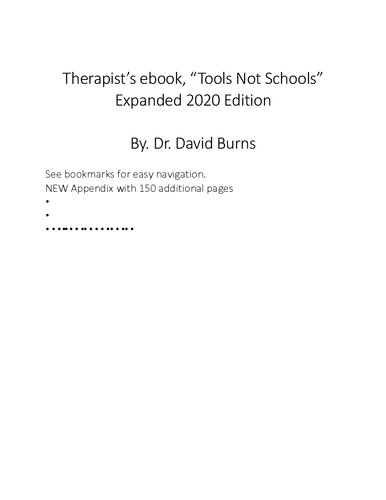 Tools, Not Schools, of Therapy