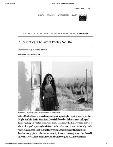 Alice Notley, The Art of Poetry No. 116