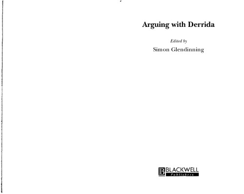 Arguing with Derrida (Ratio Special Issues)