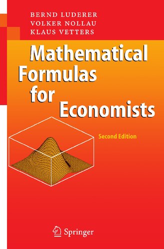 Mathematical Formulas for Economists