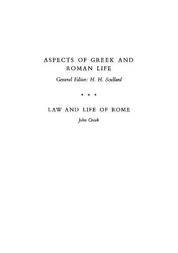 Law and Life of Rome