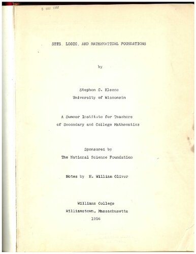 Sets, Logic, and Mathematical Foundations