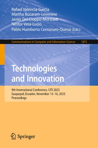 Technologies and Innovation: 9th International Conference, CITI 2023, Guayaquil, Ecuador, November 13–16, 2023, Proceedings