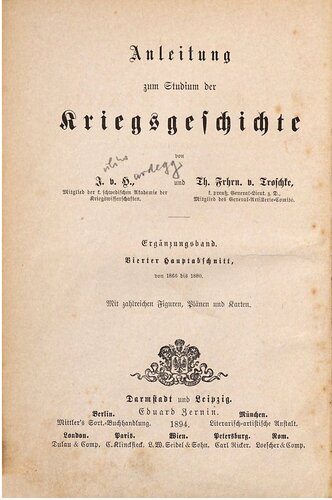 Anleitung zum Studium der Kriegsgeschichte / Von 1866 bis 1880