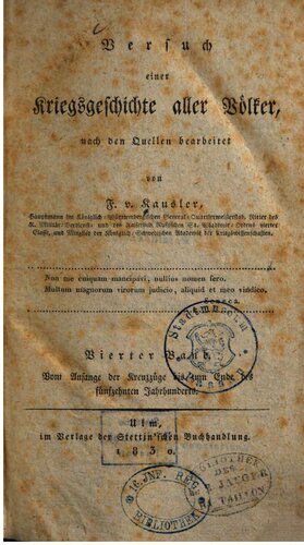 Vom Anfange der Kreuzzüge bis zum Ende des fünfzehnten Jahrhunderts