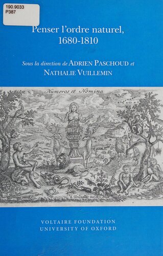 Penser I'ordre naturel, 1680-1810
