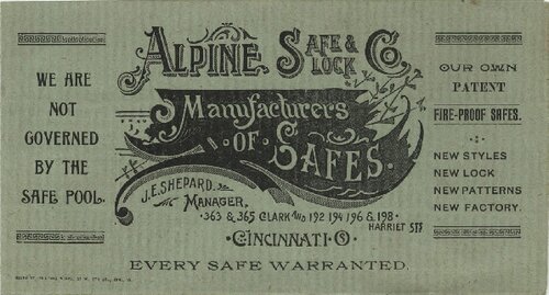 Alpine Lock & Safe Co. Catalog 1892