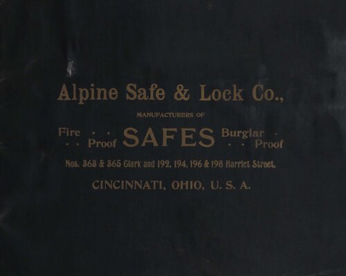 Alpine Lock & Safe Co. Catalog 1890