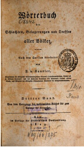 Von dem Untergang des Weströmischen Reiches bis zum Anfange der Kreuzzüge