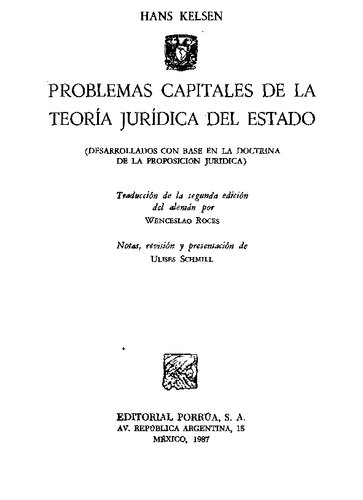 Problemas capitales de la teoría jurídica del Estado