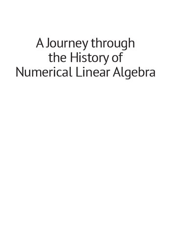 A Journey through the History of Numerical Linear Algebra