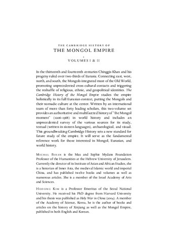 The Cambridge History of the Mongol Empire