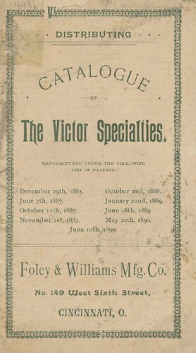 Foley & Williams Mfg. Co. - Catalogue of the Victor Specialties 1890