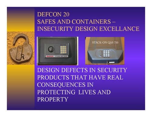 Safes and Containers: Insecurity Design Excellence