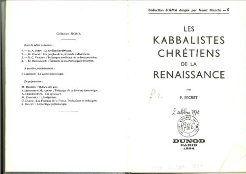 Les kabbalistes chrétiens de la Renaissance