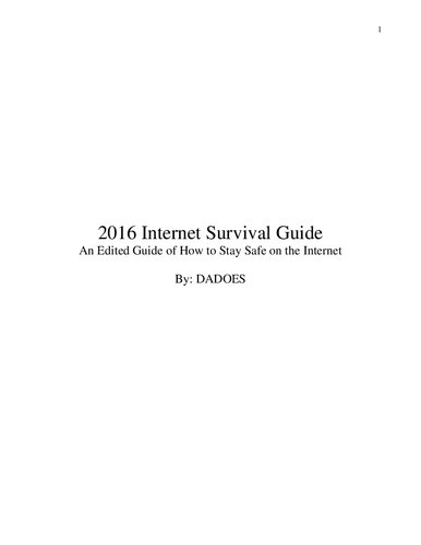 2016 Internet Survival Guide