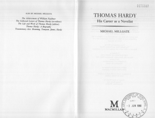 Thomas Hardy: His Career As a Novelist