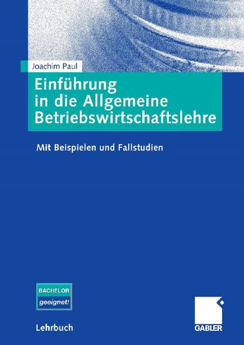 Einführung in die Allgemeine Betriebswirtschaftslehre (German Edition)