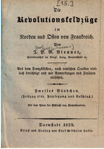 Die Revolutionsfeldzüge im Norden und Osten von Frankreich