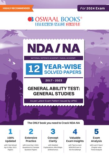 Oswaal NDA-NA (National Defence Academy / Naval Academy) 12 Solved Papers (2017-2023) General Ability Test - General Studies For 2024 Exam