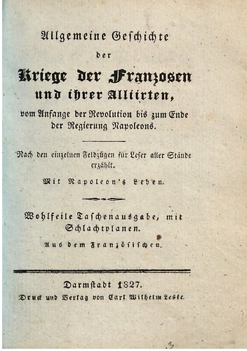 Die  Feldzüge in Frankreich, in den Jahren 1814 und 1815