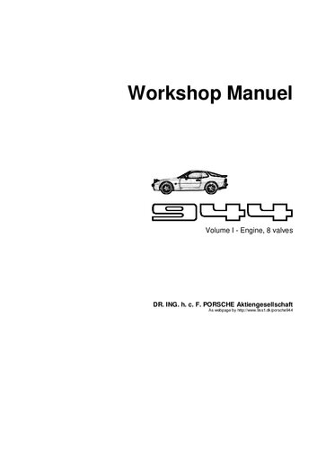 Porsche 944 Workshop Manual