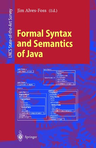 Formal Syntax and Semantics of Java (Lecture Notes in Computer Science, 1523)