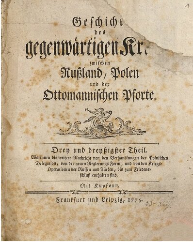 Geschichte des gegenwärtigen Kriegs zwischen Rußland, Polen und der Ottomanischen Pforte