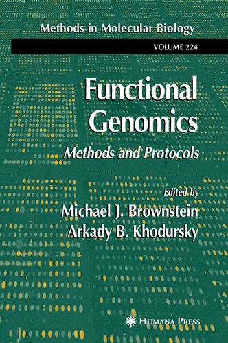 Functional Genomics: Methods and Protocols (Methods in Molecular Biology, Vol. 224)