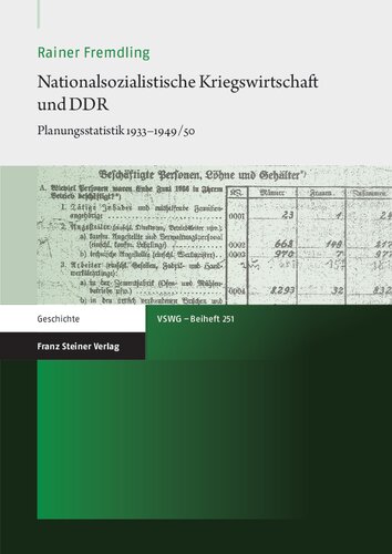 Nationalsozialistische Kriegswirtschaft und DDR: Planungsstatistik 1933–1949/50
