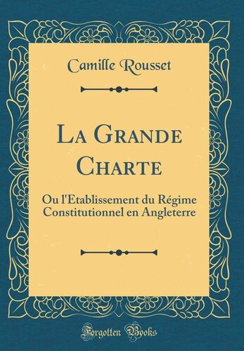 La grande charte d'Angleterre