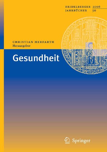 Gesundheit (Heidelberger Jahrbücher, 50) (German Edition)