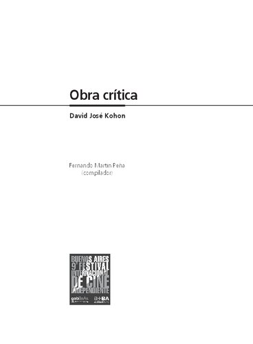 Obra crítica, David José Kohon