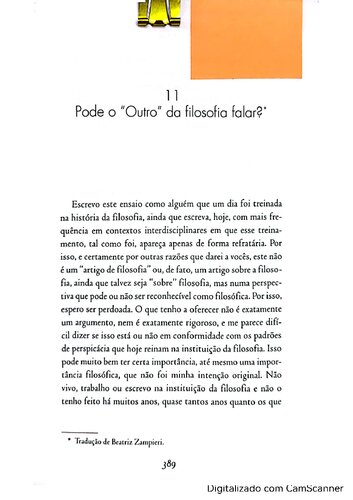 Pode o Outro da filosofia falar? In: BUTLER, J. Desfazendo gênero. Unesp, 2022