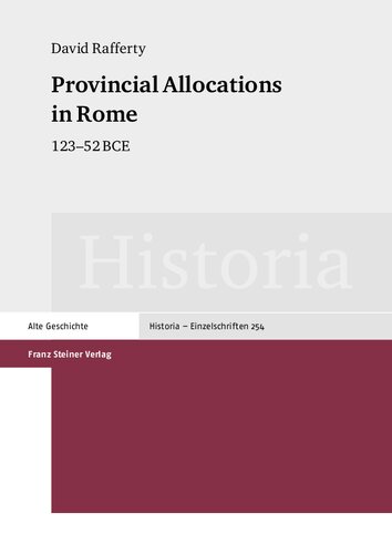 Provincial Allocations in Rome: 123–52 BCE