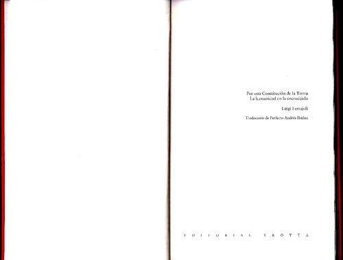 Por una Constitución de la Tierra. La humanidad en la encrucijada