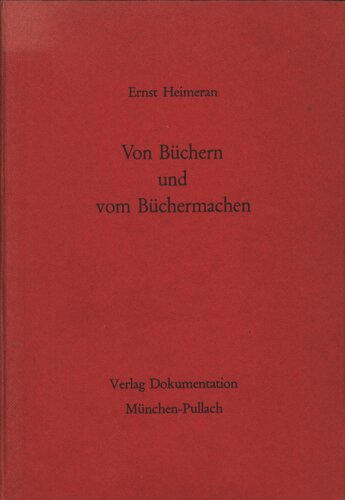 Von Büchern und vom Büchermachen
