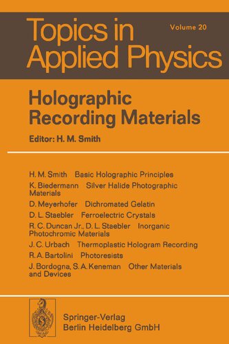 Holographic Recording Materials (Topics in Applied Physics)