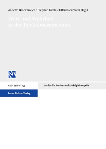 Wert und Wahrheit in der Rechtswissenschaft