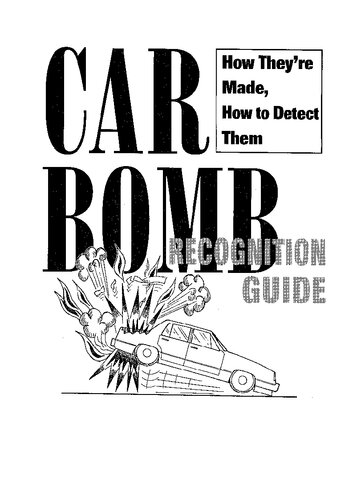Car Bomb Recognition Guide: How They're Made, How to Detect Them