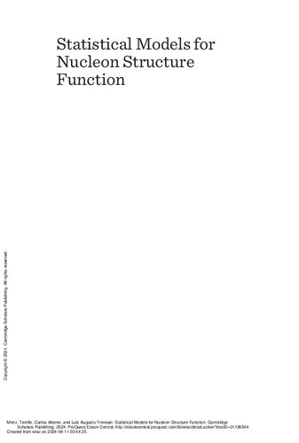 Statistical Models for Nucleon Structure Function