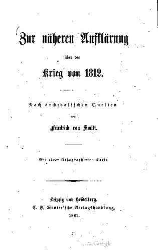 Zur näheren Aufklärung über den Krieg von 1812