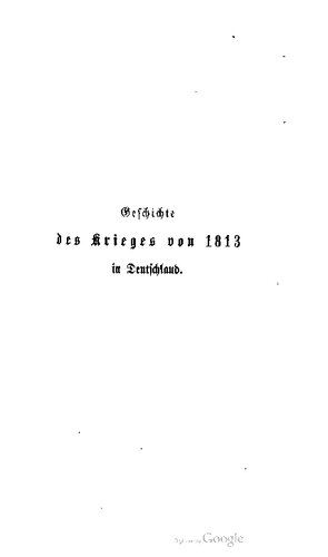 Geschichte des Krieges von 1813 in Deutschland