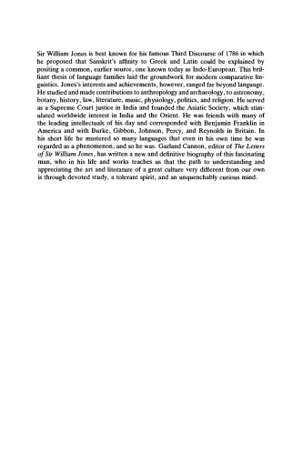 The Life and Mind of Oriental Jones: Sir William Jones, the Father of Modern Linguistics