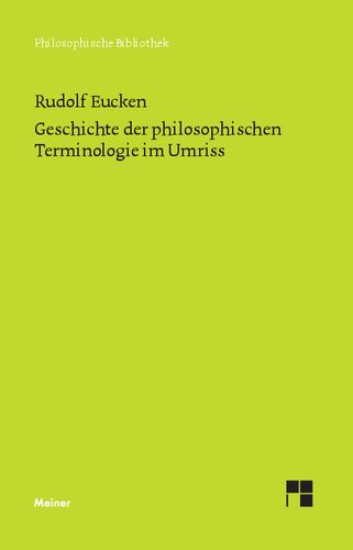 Geschichte der philosophischen Terminologie: Im Umriss dargestellt